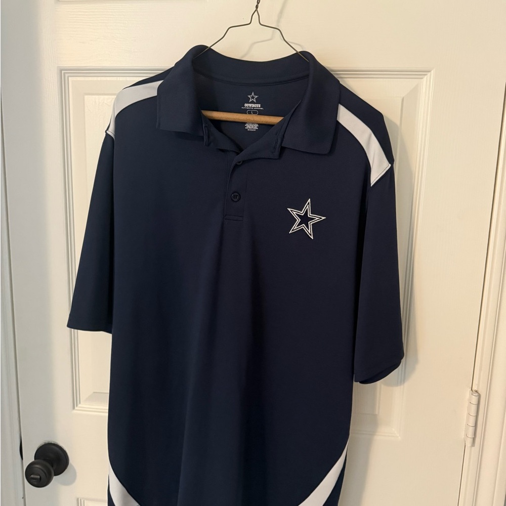 Men's Navy Blue Polo Shirt with Star Emblem